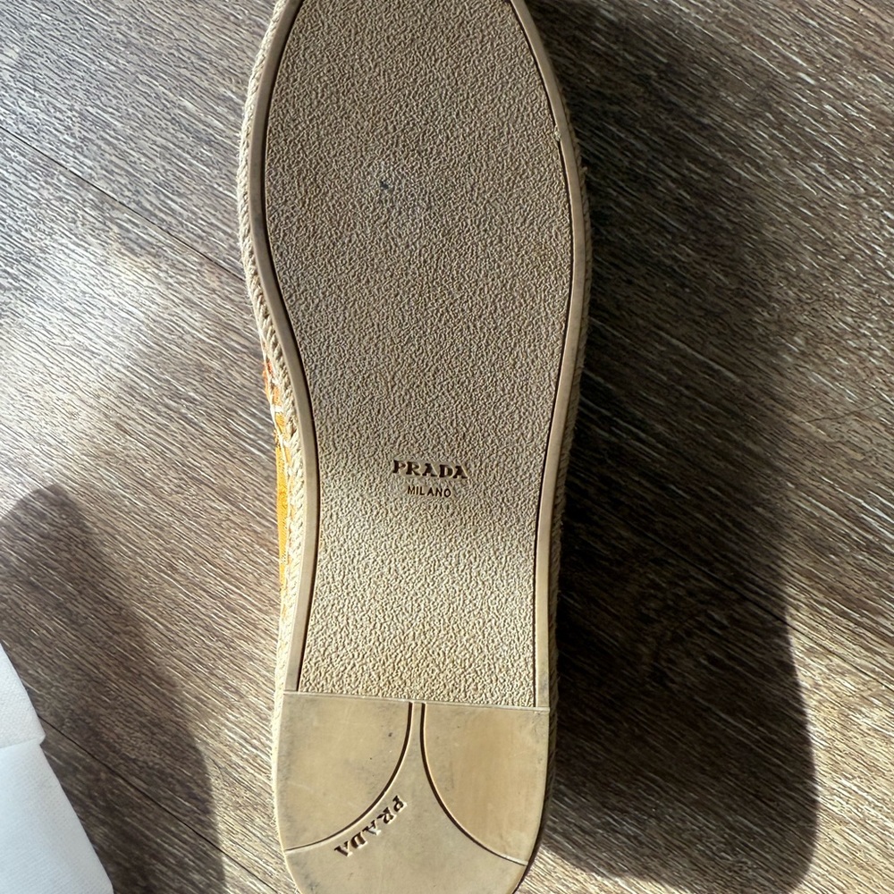 Prada Orange And Green Patterned Espadrilles - image 3